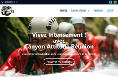 Création site internet Réunion – Canyon Attitude Création site aventure Réunion – Canyon Attitude